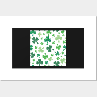 St. Patricks day Shamrock Tumble on white Posters and Art